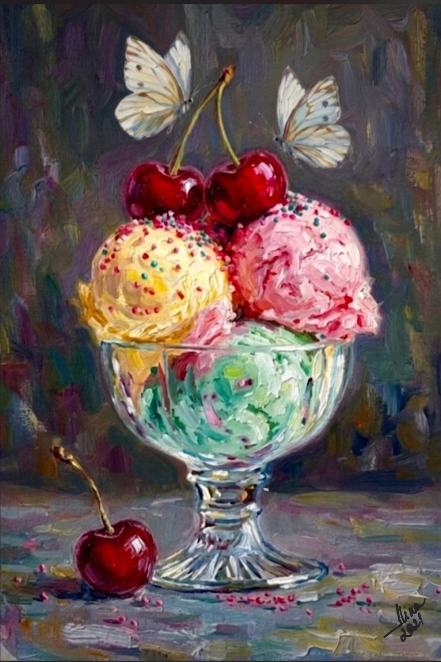 ArteDiAlina.com painting: Everybody loves Italian Icecream